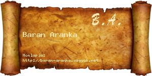 Baran Aranka névjegykártya