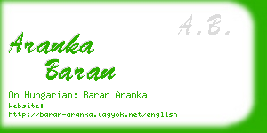 aranka baran business card